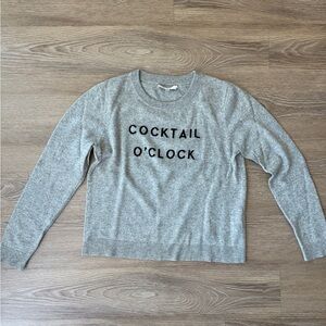 Gray Sweater with 'Cocktail O'Clock' Design